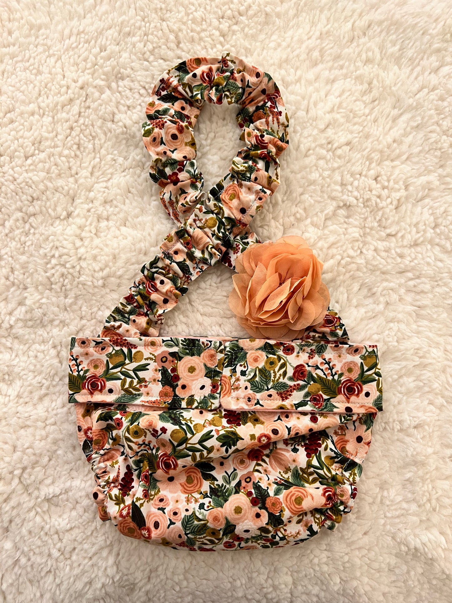 FRENCH ENGLISH BULLDOG DIAPER Garden Party Floral suspender washable comfortable chic dog nappy