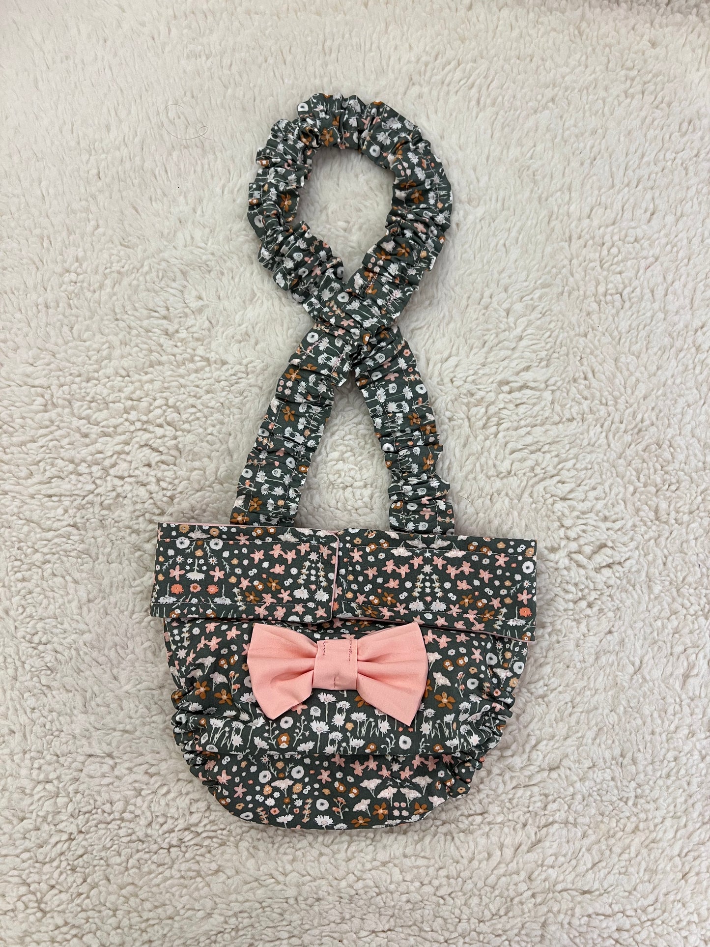 Wephies Handmade English French Bulldog Diaper Cover: Picturesque suspenders w bow