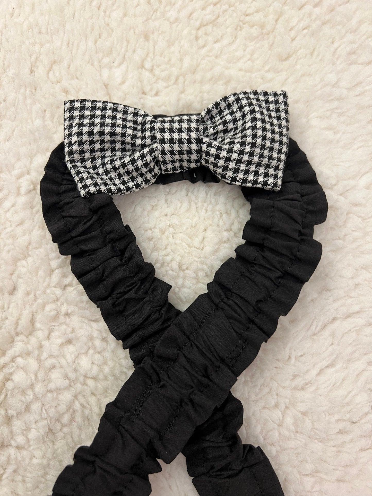 MALE FRENCH ENGLISH BULLDOG Belly Band Diaper Cover Solid Black with bow tie suspender britches incontinent washable
