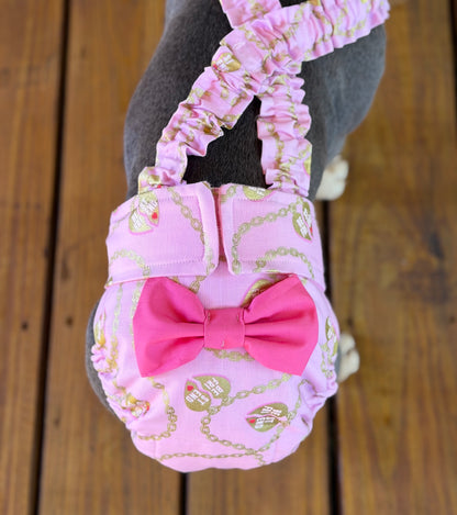 PAÑAL PARA BULLDOG FRANCÉS, pantalones térmicos con tirantes florales para fiesta en el jardín, ropa elegante para perros, pañal para hembra sin cola