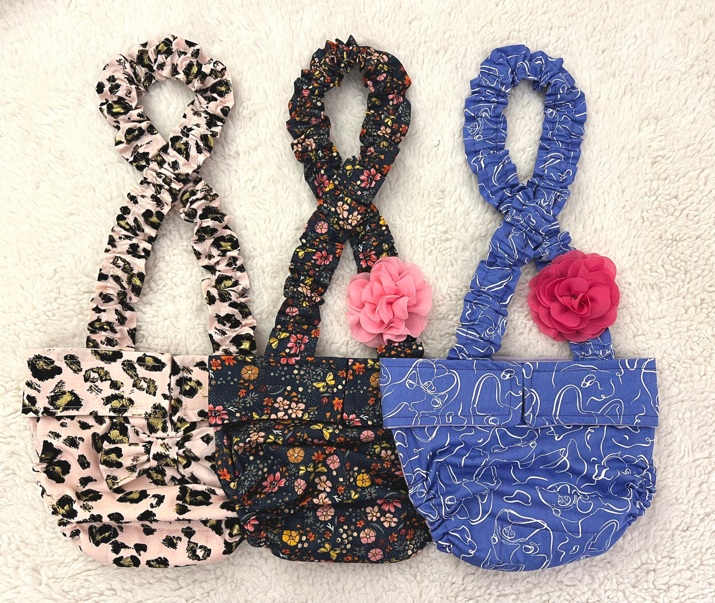 BOSTON TERRIER/ENGLISH BULLDOG DIAPER Pink Cheetah with suspender and handmade bow