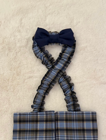 Pañal cubre vientre para bulldog francés inglés macho, cuadros estilo búfalo, con tirantes y lazo negro, lavable para incontinentes