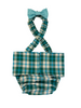 French Bulldog Male Belly Band Diaper with Suspenders: Carolina Coastal Plaid - Wephies