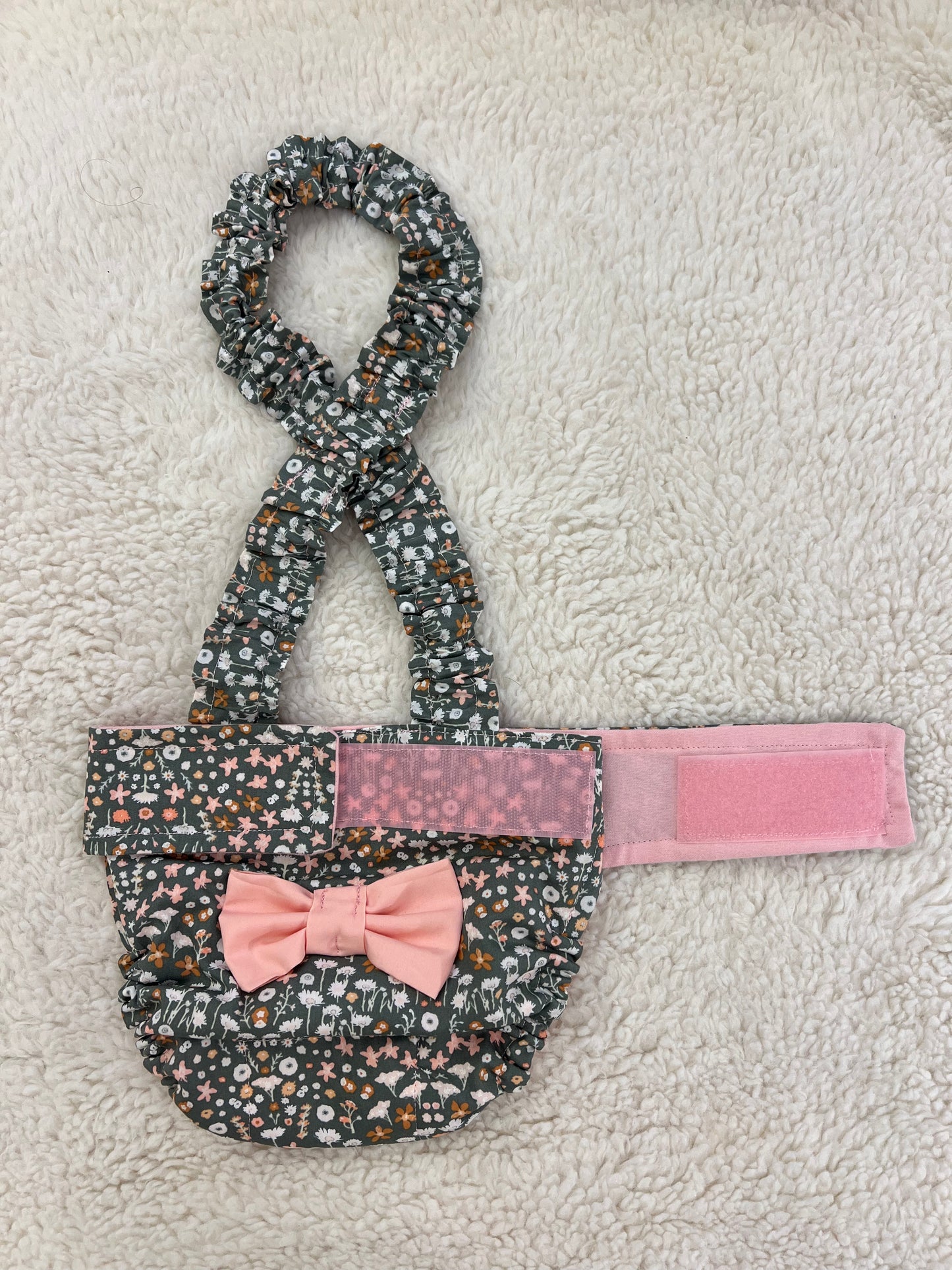 Wephies Handmade English French Bulldog Diaper Cover: Picturesque suspenders w bow