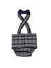 Pañal cubre vientre para bulldog francés inglés macho, cuadros estilo búfalo, con tirantes y lazo negro, lavable para incontinentes