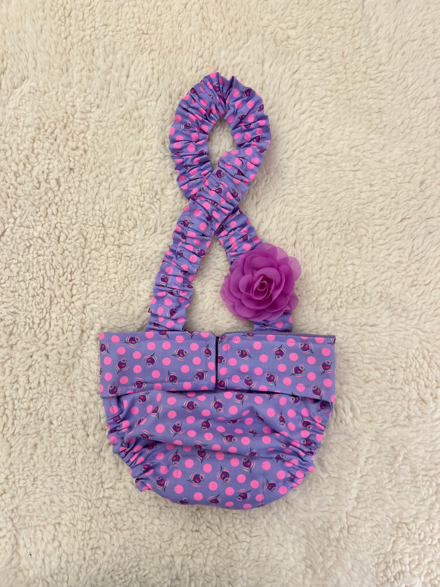 No Tail Hole Female FRENCH BULLDOG DIAPER Lavender or Pink Cover with suspenders bitch britches heat pants for dog mom