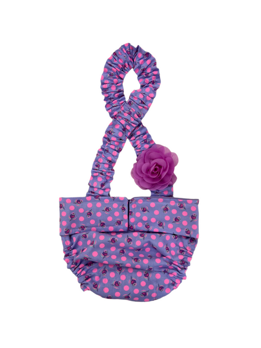 No Tail Hole Female FRENCH BULLDOG DIAPER Lavender or Pink Cover with suspenders bitch britches heat pants for dog mom