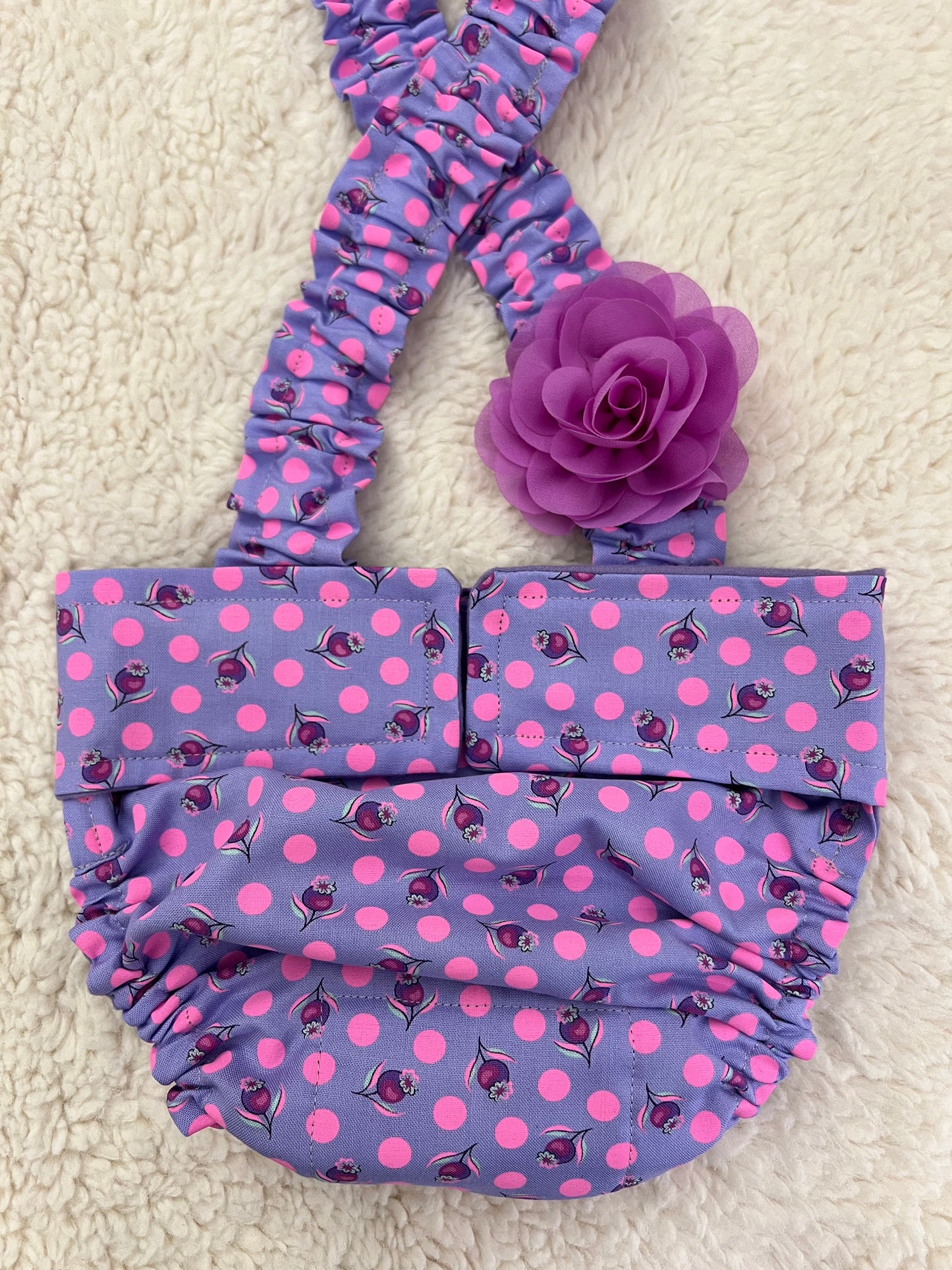 No Tail Hole Female FRENCH BULLDOG DIAPER Lavender or Pink Cover with suspenders bitch britches heat pants for dog mom