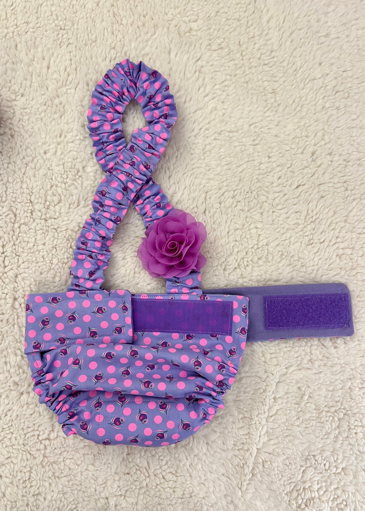 No Tail Hole Female FRENCH BULLDOG DIAPER Lavender or Pink Cover with suspenders bitch britches heat pants for dog mom