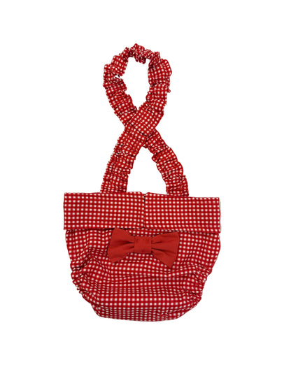 French Bulldog English Diaper Suspenders:  Red Gingham and Bluebell Set  - Wephies