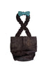 French Bulldog Male Belly Band Diaper with Suspenders – Dog Marking or Incontinence Solutions: Black and Blue