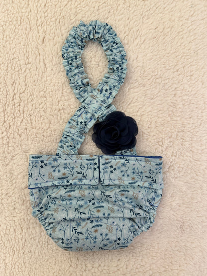 Conjunto de funda de pañal para bulldog francés hembra sin orificio para la cola con tirantes, pantalones térmicos para perra, para mamá perra