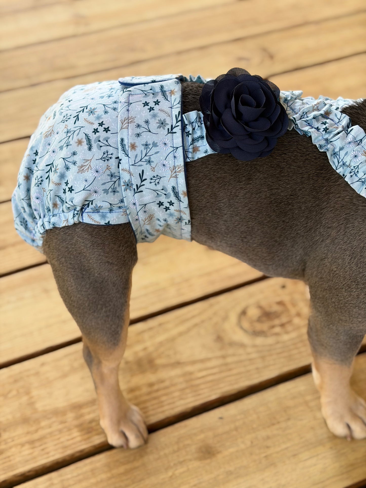 Conjunto de funda de pañal para bulldog francés hembra sin orificio para la cola con tirantes, pantalones térmicos para perra, para mamá perra