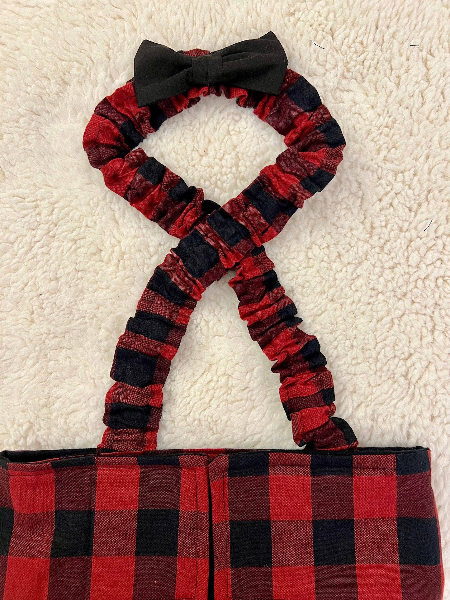 WEPHIES DIAPERS BELLY BAND DIAPER COVER FRENCH ENGLISH BULLDOG Buffalo Plaid with black bow tie and suspenders