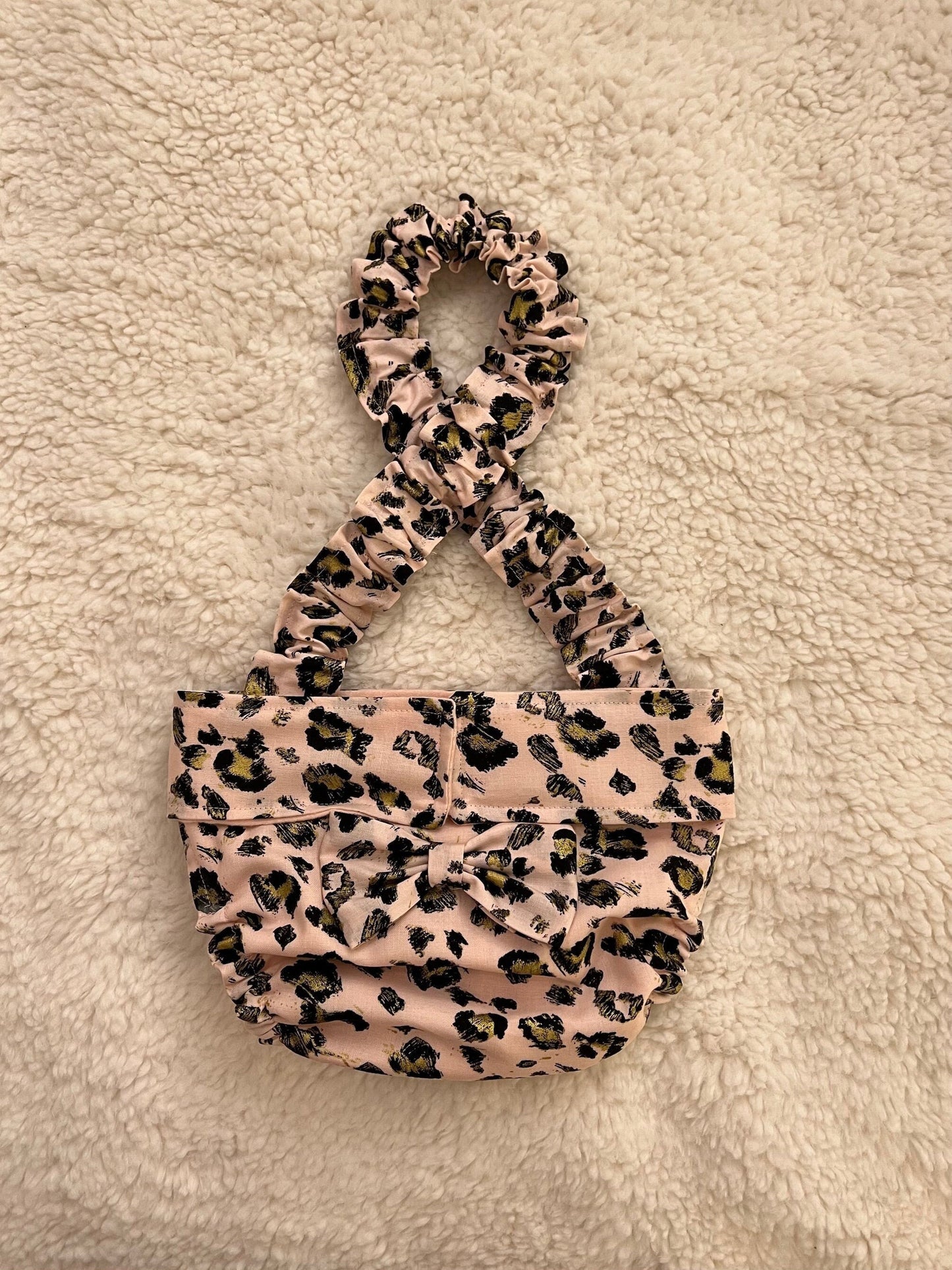 BOSTON TERRIER/ENGLISH BULLDOG DIAPER Pink Cheetah with suspender and handmade bow