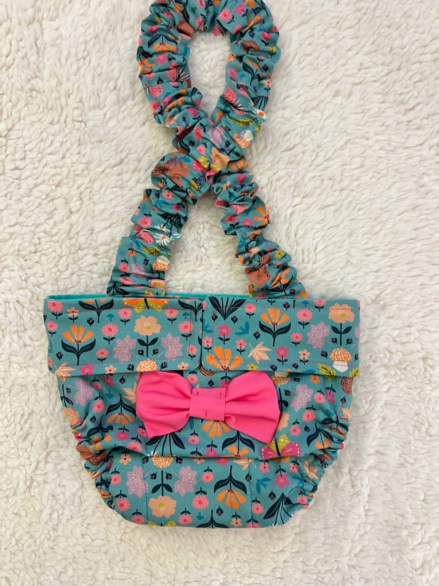 French English Bulldog Diaper Cover: No Tail Hole, Squirel Woodland Wander Nappy w Adjustable Suspenders Escape Proof Nappy w bow